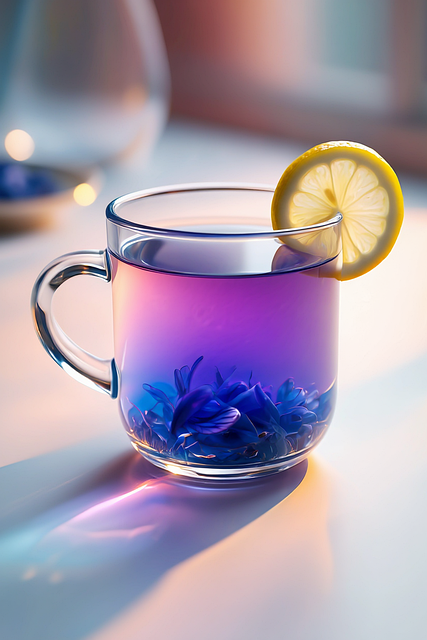 Free colorful tea glass lemon illustration