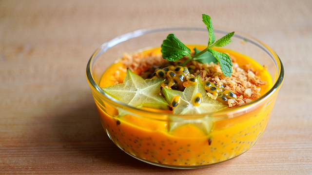 Free dessert mango passion fruit illustration