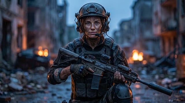 Download free HD stock image of Female Soldier Military Gear Free female soldier military gear tactical helmet illustration