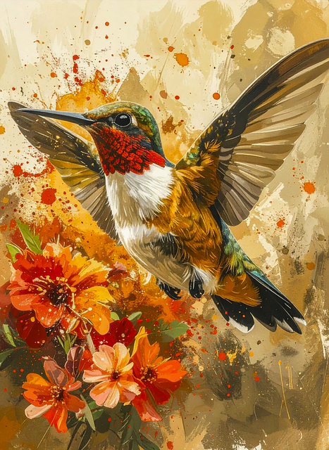 Free Hummingbird Watercolor illustration and picture