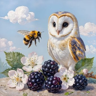 Free Owl Bumblebee illustration and picture