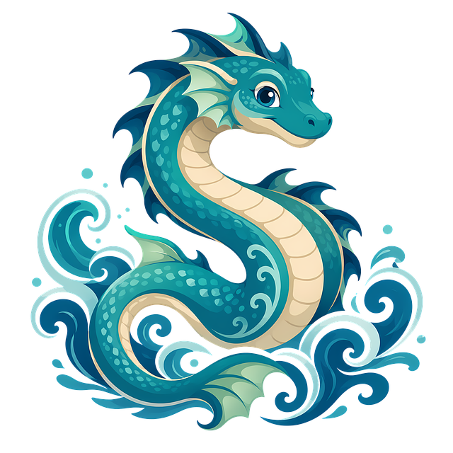Free sea dragon ocean fantasy illustration