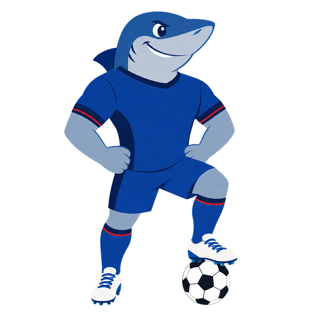 Free shark mascot football illustration
