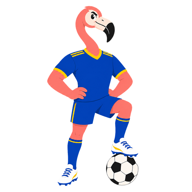 Free flamingo football mascot soccer vector