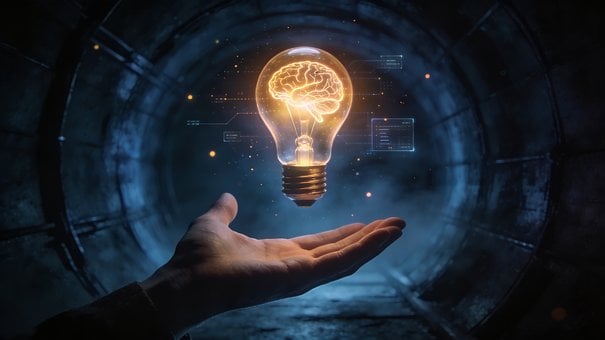 Glühbirne, Hand, Elektrizität