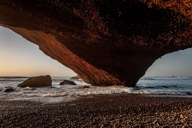 Mar, Costa, Arco De Roca, Puesta De Sol