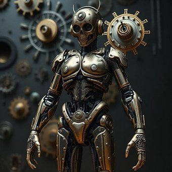 Free Female Robot Steampunk illustration and picture