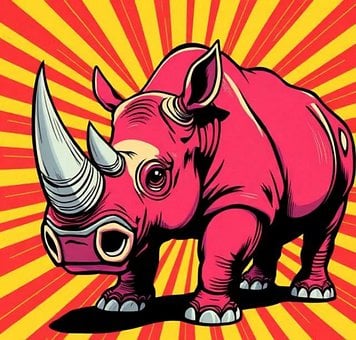 Free Pink Rhinoceros Wildlife illustration and picture