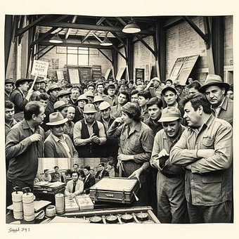 Free Union Meeting Workers illustration and picture