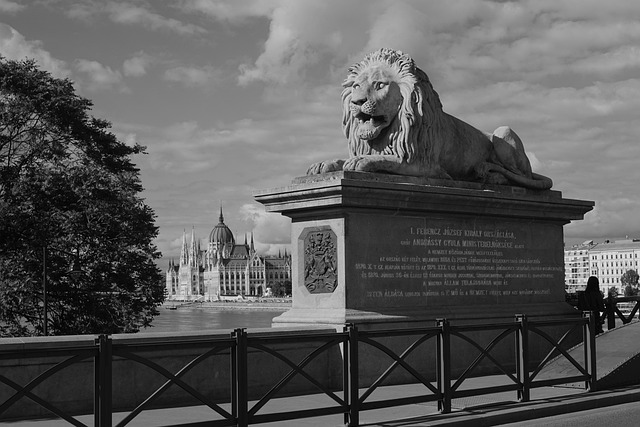 Free Chain Bridge Lion Statue photo and picture