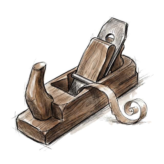 Høvl, Træhøvl, Metalblad, Spåner