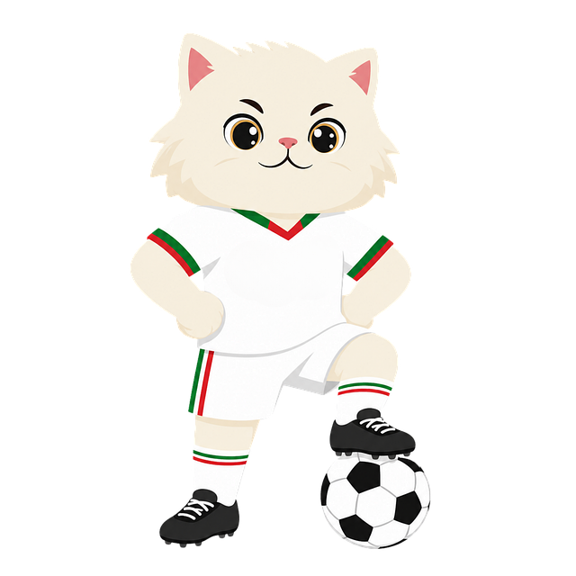 Free persian cat football mascot world cup vector