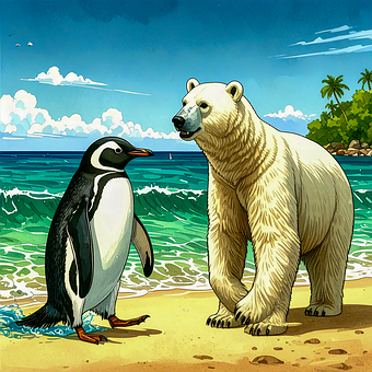 Free Polar Bear Penguin illustration and picture