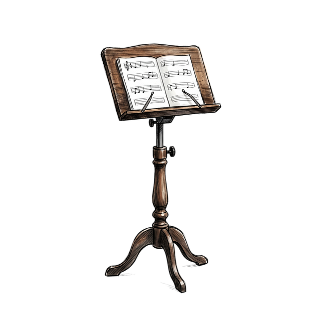 Free music stand wooden stand sheet music illustration