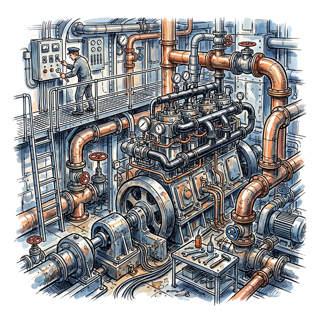 Free engine room vintage ship submarine engine room illustration