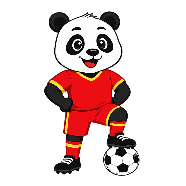 Free panda mascot football vector