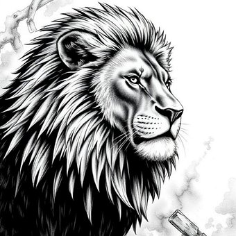 Free Lion Animal Portrait illustration and picture