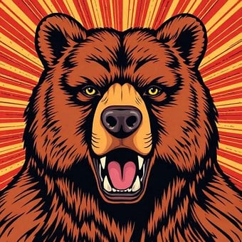 Free Brown Bear Dramatic illustration and picture