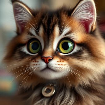 Free Kitten Green Eyes illustration and picture