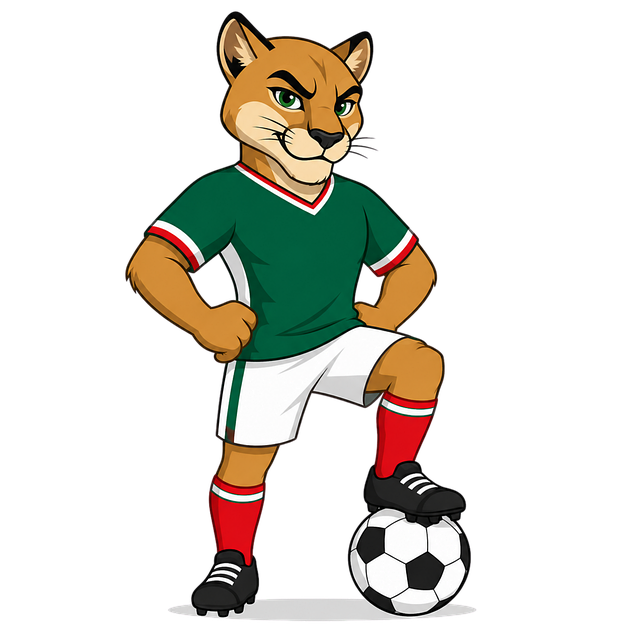 Free puma football mascot mexican colors vector