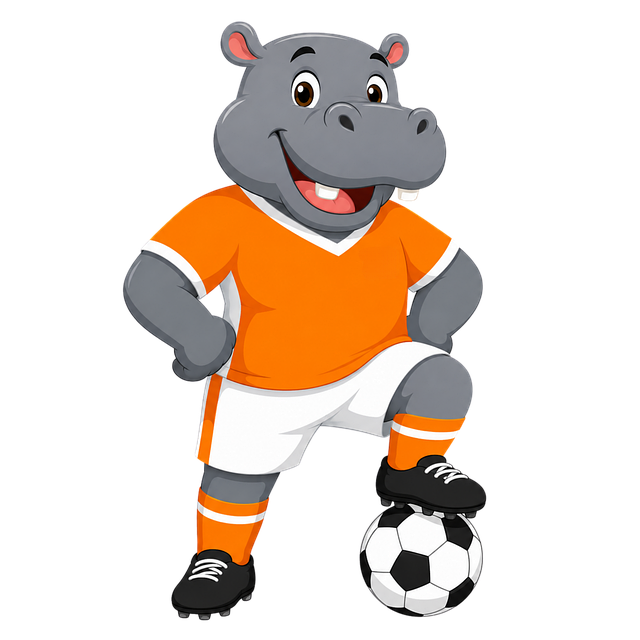 Free hippo mascot football vector