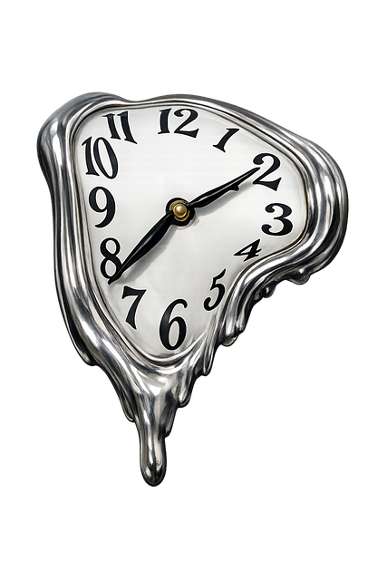 Free clock time melting illustration