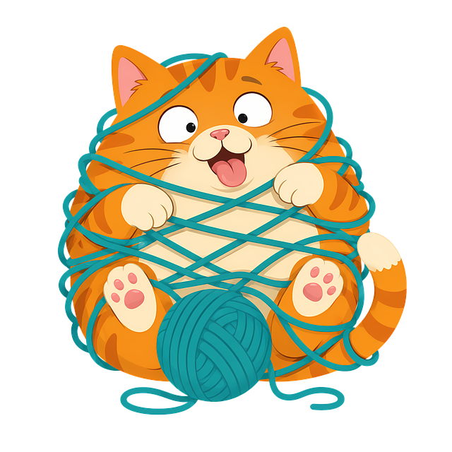 Download free HD stock image of Orange Cat Chubby Cat Free orange cat chubby cat yarn ball illustration
