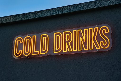 Free Cold Drinks Neon Sign photo and picture