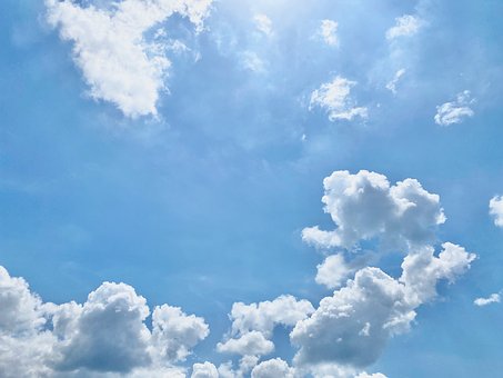 Lucht, Wolken, Blauw, Wit, Zonnig