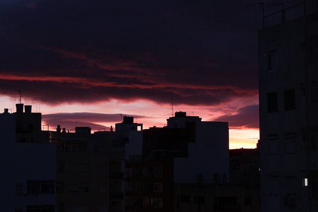Silhouette, Stadtlandschaft, Wolken