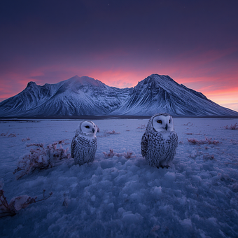 Free Snowy Owl Mountains photo and picture