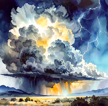 Free Watercolor Storm illustration and picture