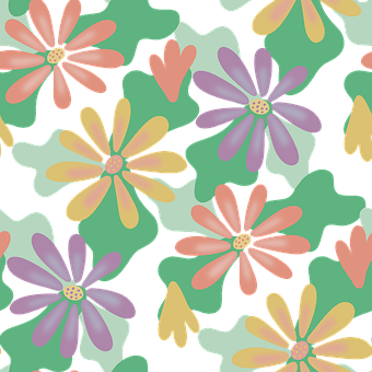 Blumenmuster, Mehrfarbig, Abstrakt, Lila