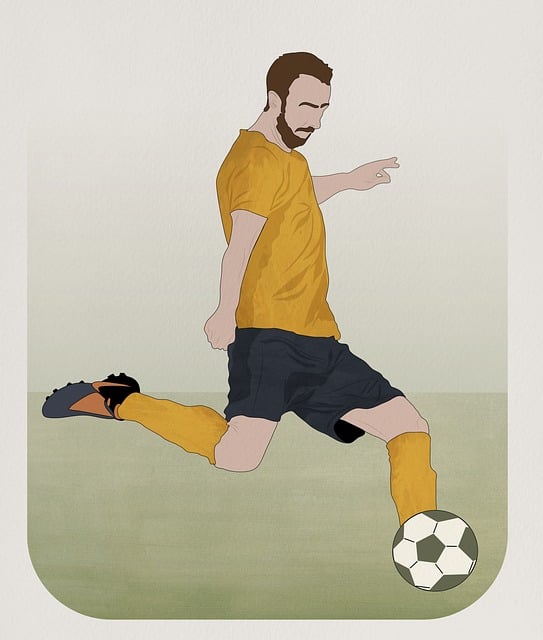 Free soccer player kicking illustration