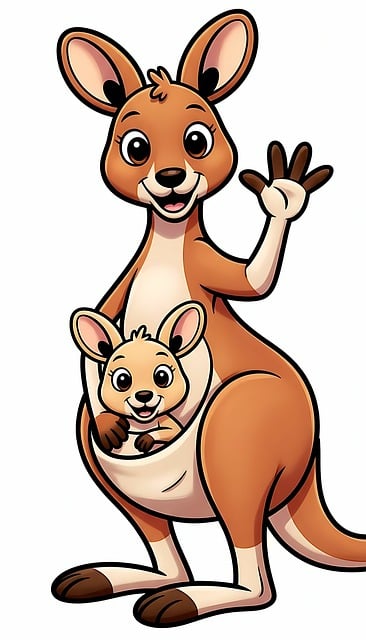 Free kangaroo animation funny illustration
