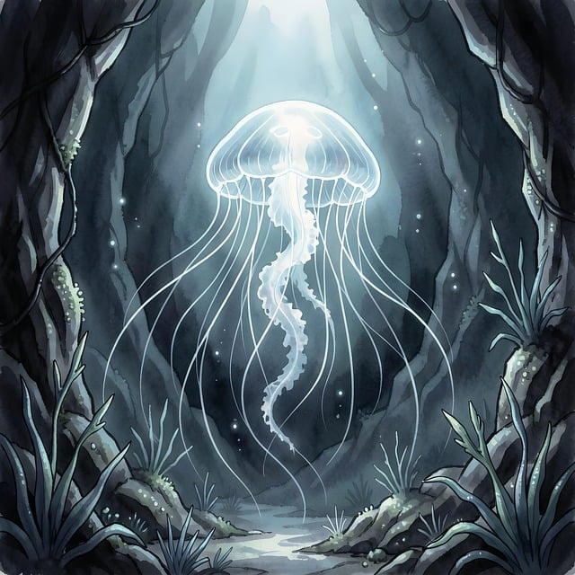Free jellyfish underwater nature illustration