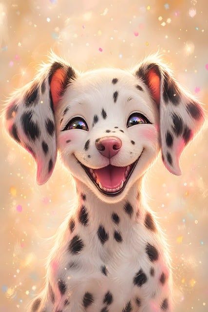 Free dalmatian puppy smile illustration