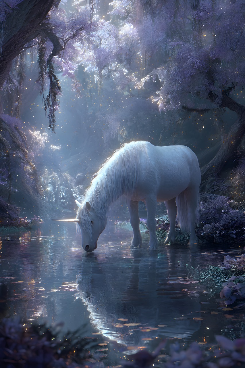 Download free HD stock image of Unicorn Magic Forest Free unicorn magic forest waterfall illustration