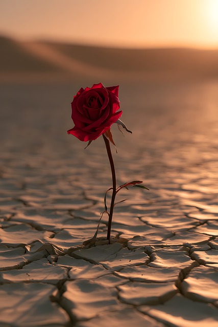 Free rose desert sand illustration