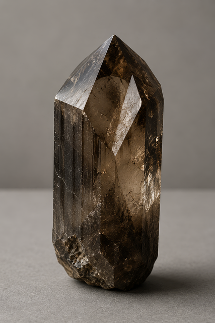 Free smoky quartz crystal point healing crystal illustration
