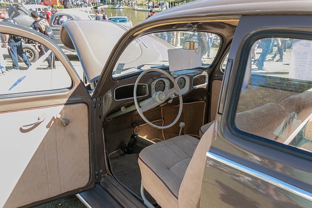 Vintage, Auto, Innenraum, Lenkrad