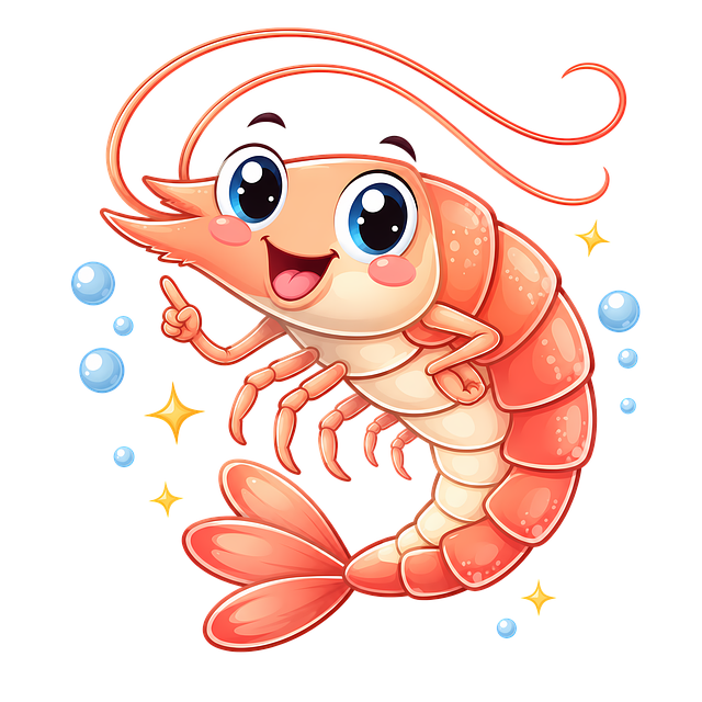 Free shrimp cartoon cute illustration