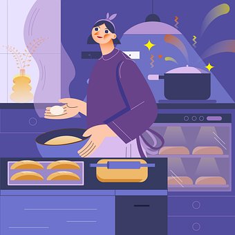 Cocinando, Mujer, Cocina, Naturaleza