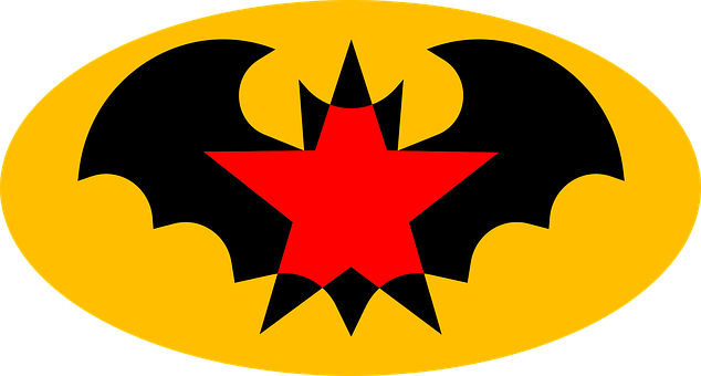 Logo, Flaggermus, Stjerne, Symbol, Svart