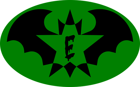 Symbol, Logo, Flaggermus, Stjerne, Grønn
