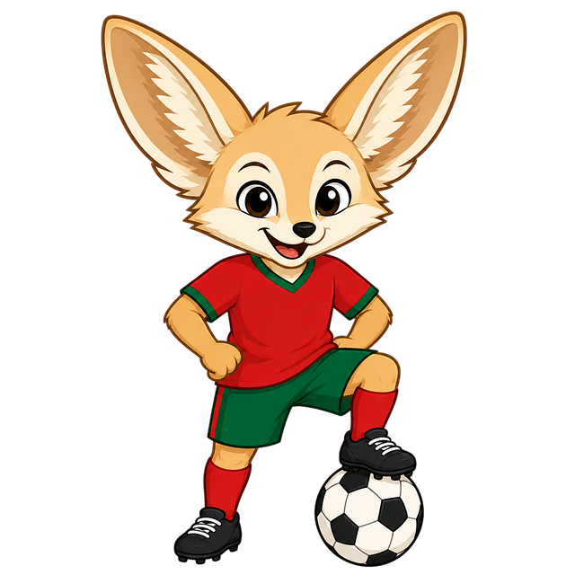 Free fennec fox mascot football vector