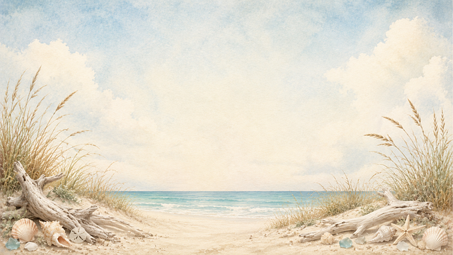 Free beach quote background coastal landscape illustration
