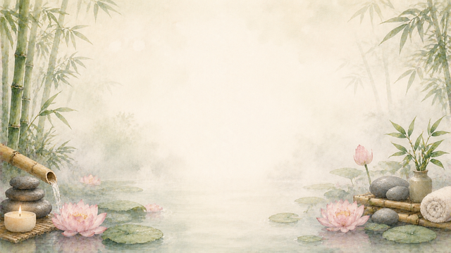 Free bamboo lotus zen illustration