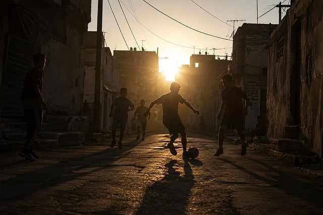 Free street sunset football illustration