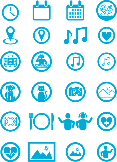 Iconen, Blauw, Symbolen, Kalender